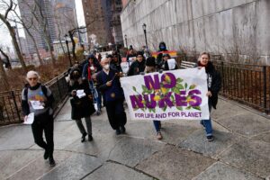 Antinuclear activist march